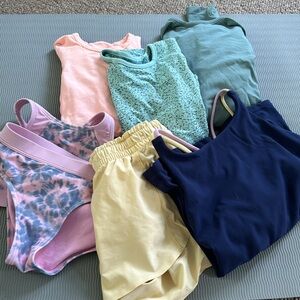 Athleta Package- shirts, shorts, swim